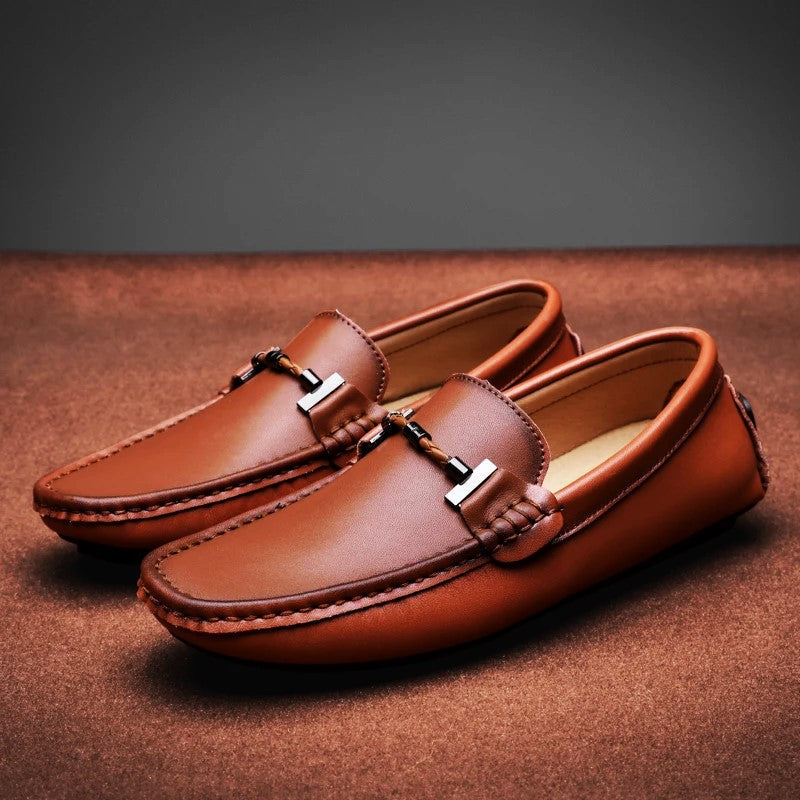 Real Leather Slip-On Moccasins