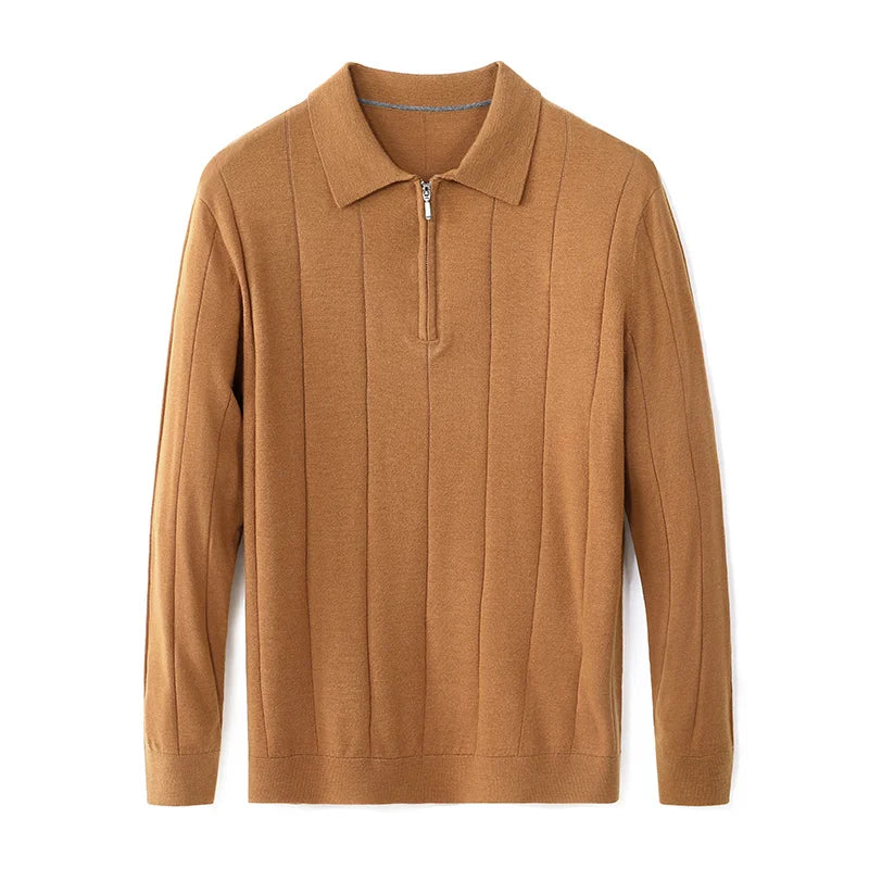 Quarter Zip Collared Wool Sweater