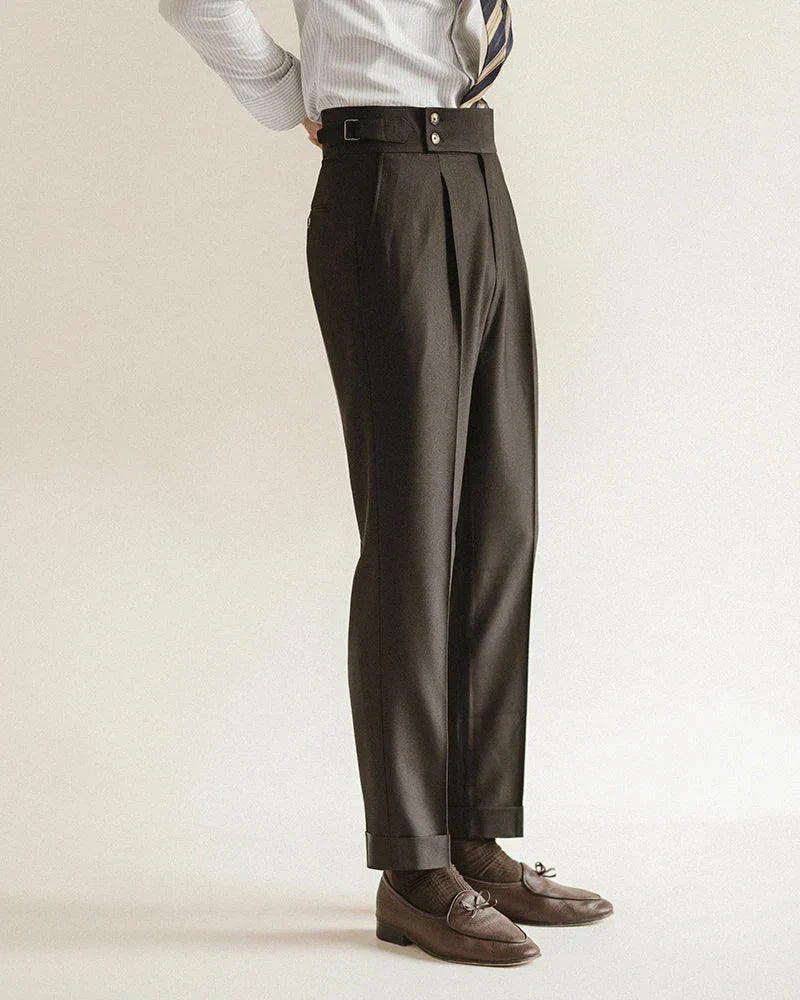 Pleated High Waist Dress Trousers