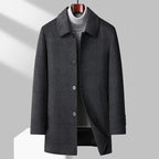 Plaid Turn-Down Collar Wool Coat