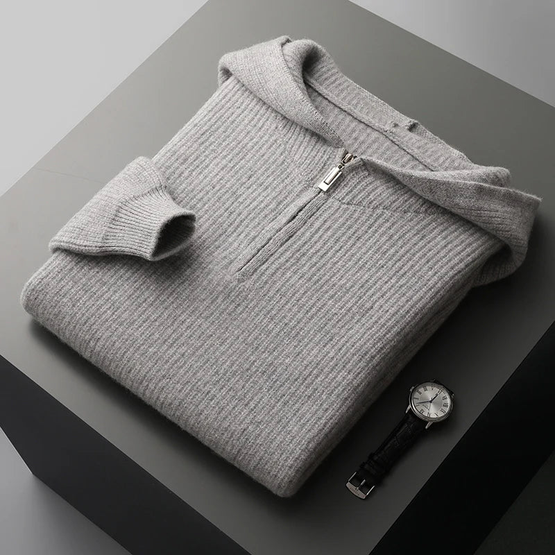 Quarter-Zip Merino Wool Hoodie