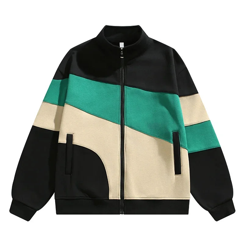 Colorblock Wool-Blend Track Jacket