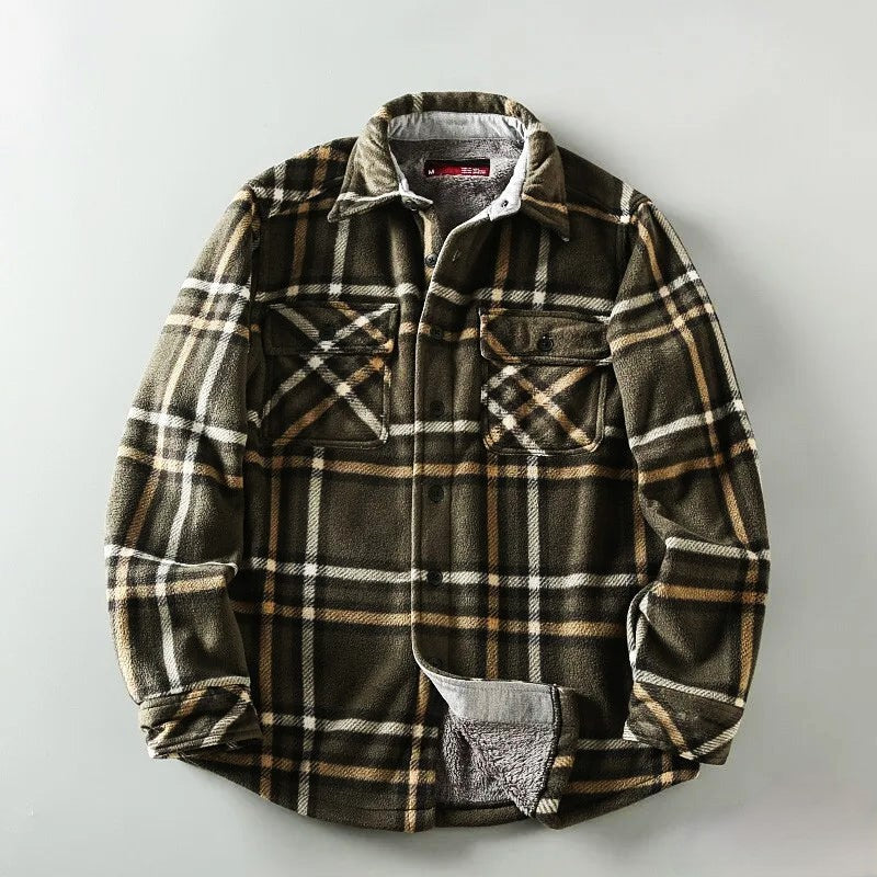 Plaid Sherpa-Lined Outdoor Jacket