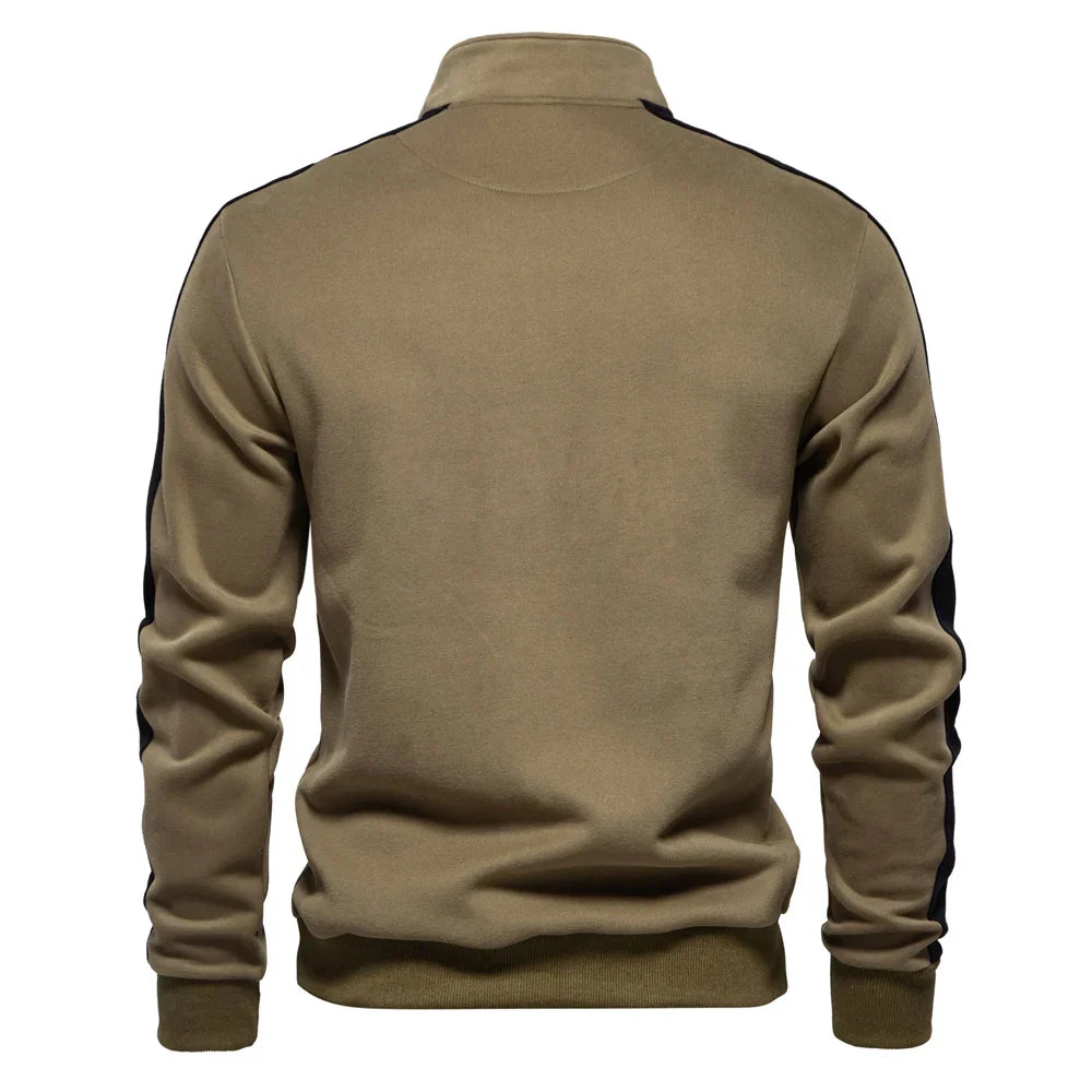 Side-Stripe Quarter Zip Sweatshirt
