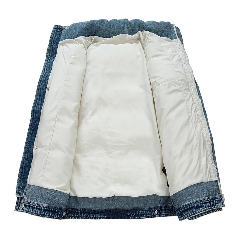 90% Down Filled Denim Puffer Jacket