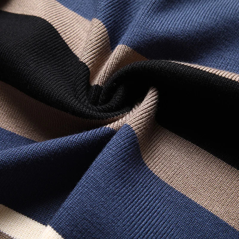 Vertical Stripe Open-Front Cardigan