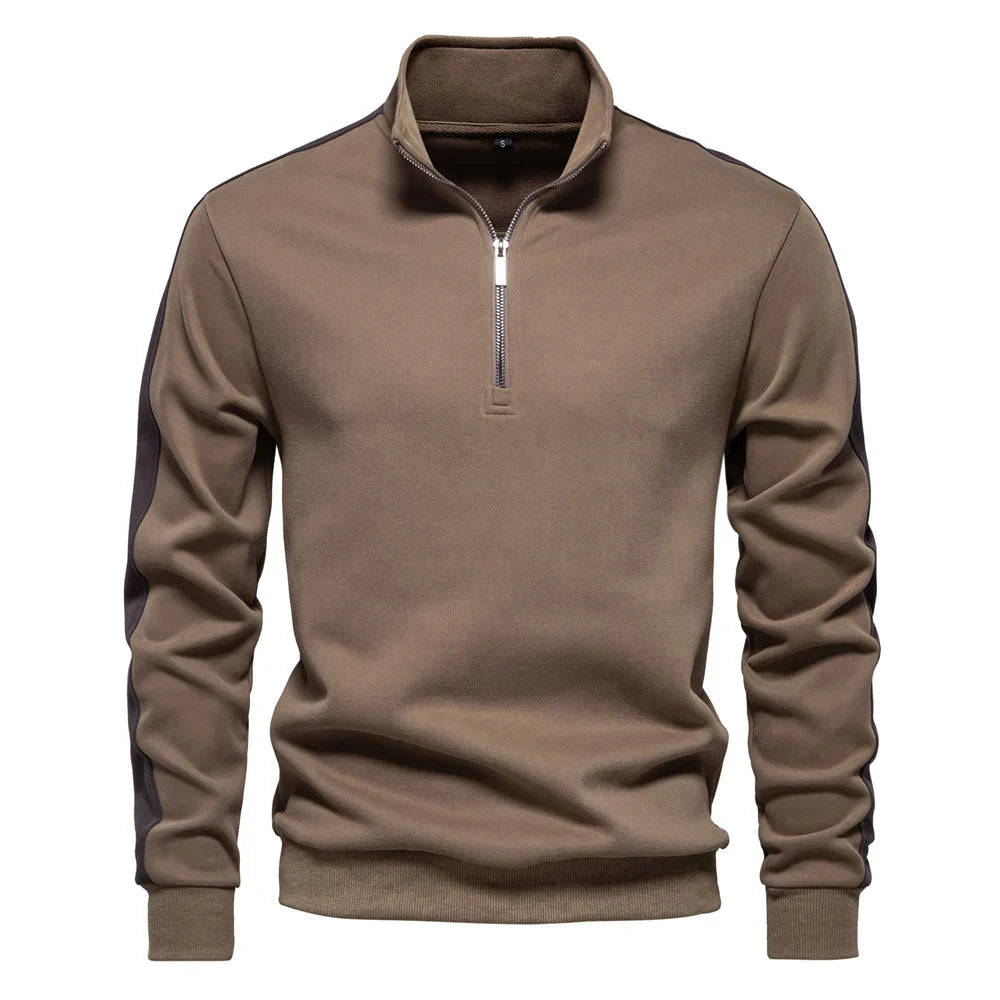 Side-Stripe Quarter Zip Sweatshirt