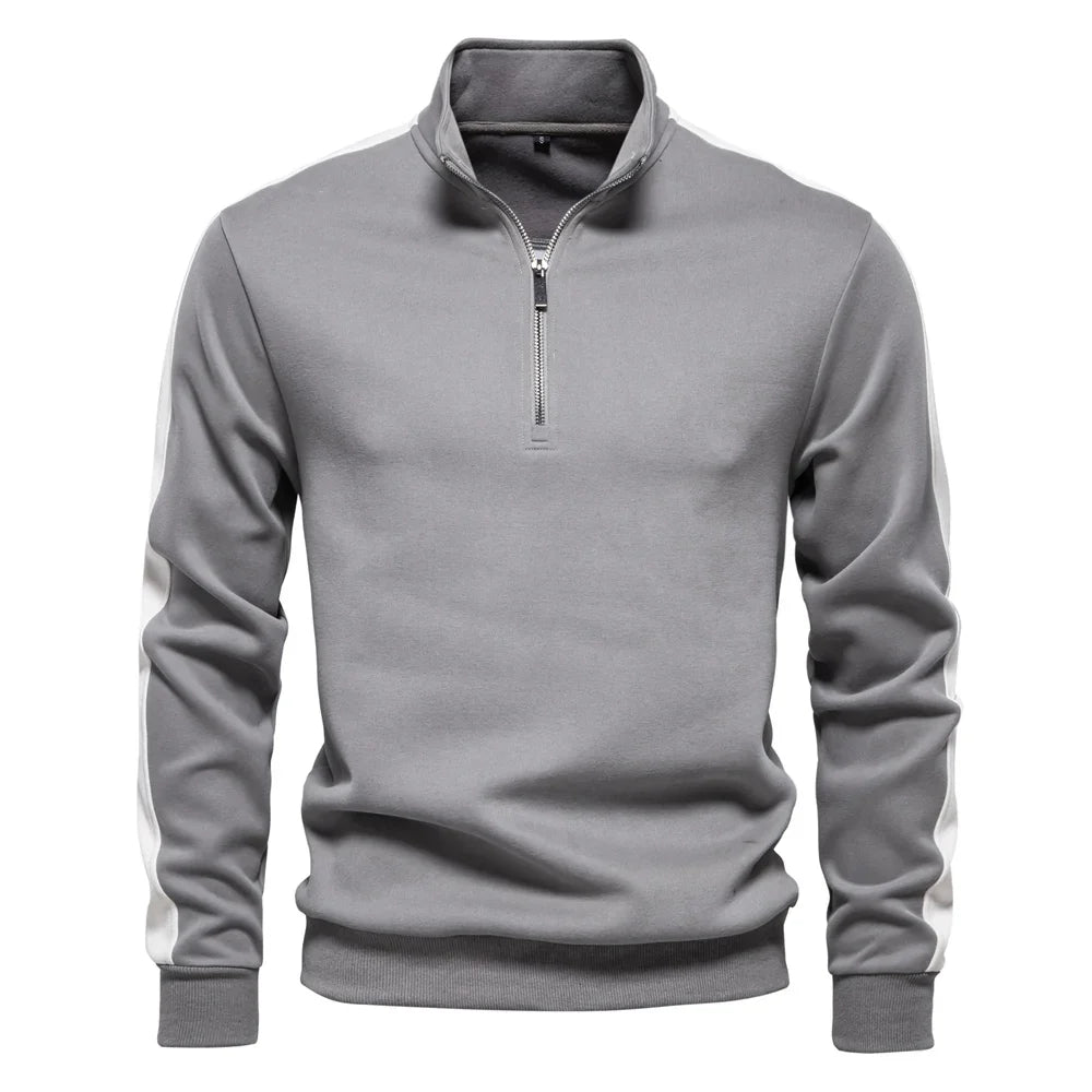 Side-Stripe Quarter Zip Sweatshirt