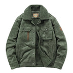 Fur-Collar Sherpa-Lined Suede Jacket