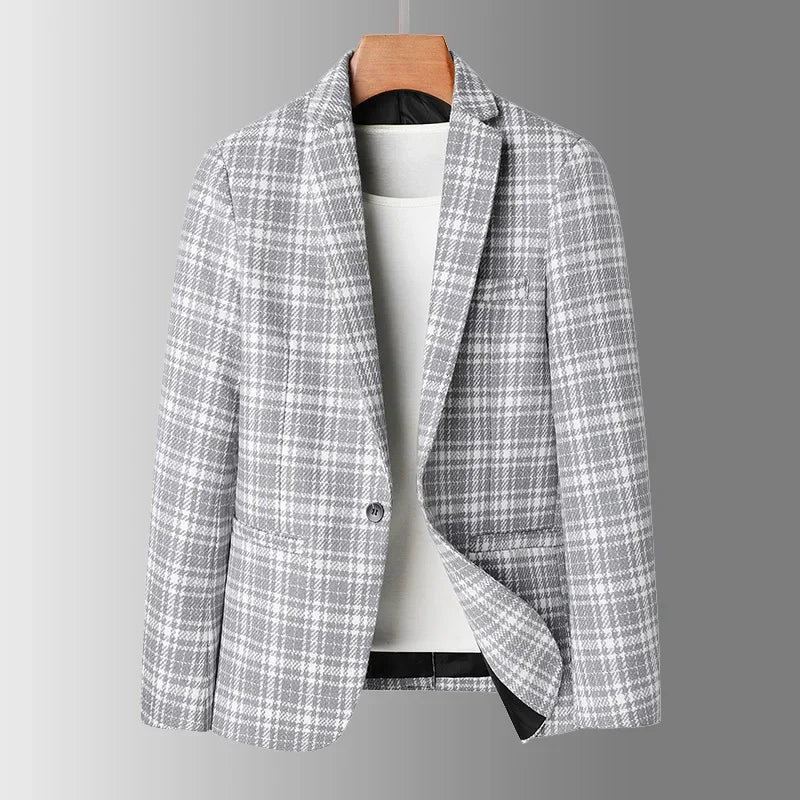 Jacob Mason Plaid Wool Blazer