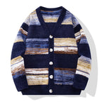 Earth And Blue Striped Knit Cardigan