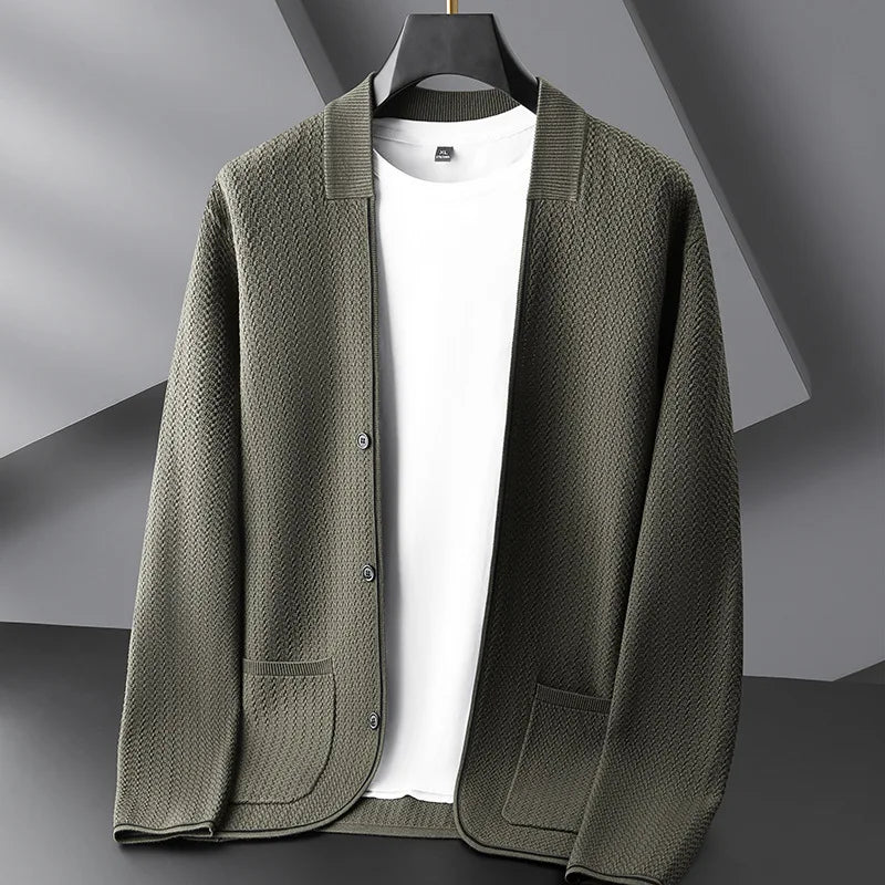 Patch Pocket Minimalist Wool Cardigan
