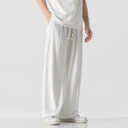 Woven Drawstring Linen Sweatpants