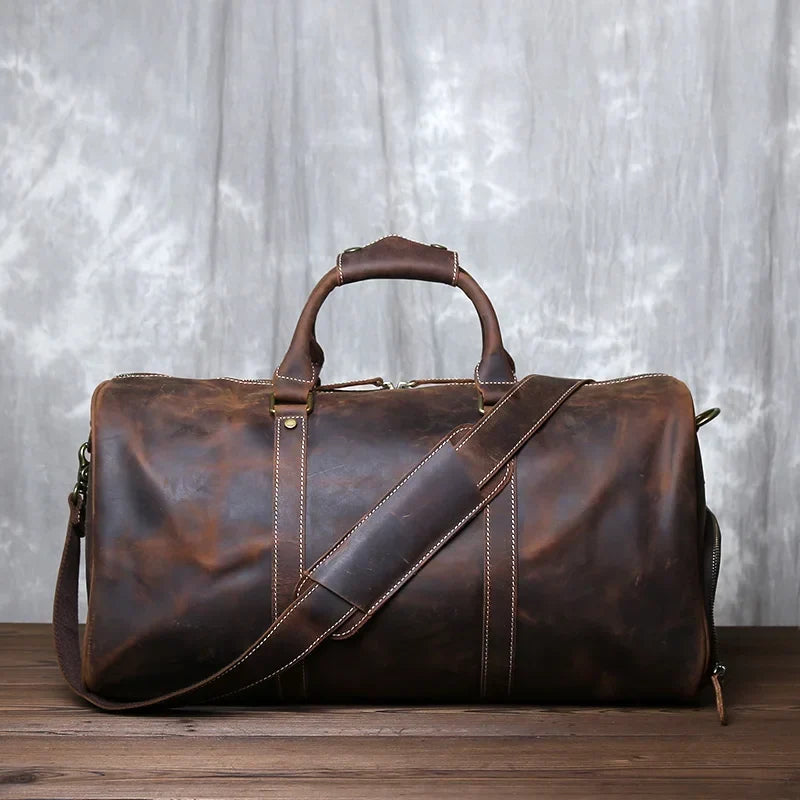 Cowhide Leather Weekender Bag