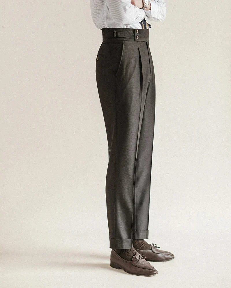 Pleated High Waist Dress Trousers