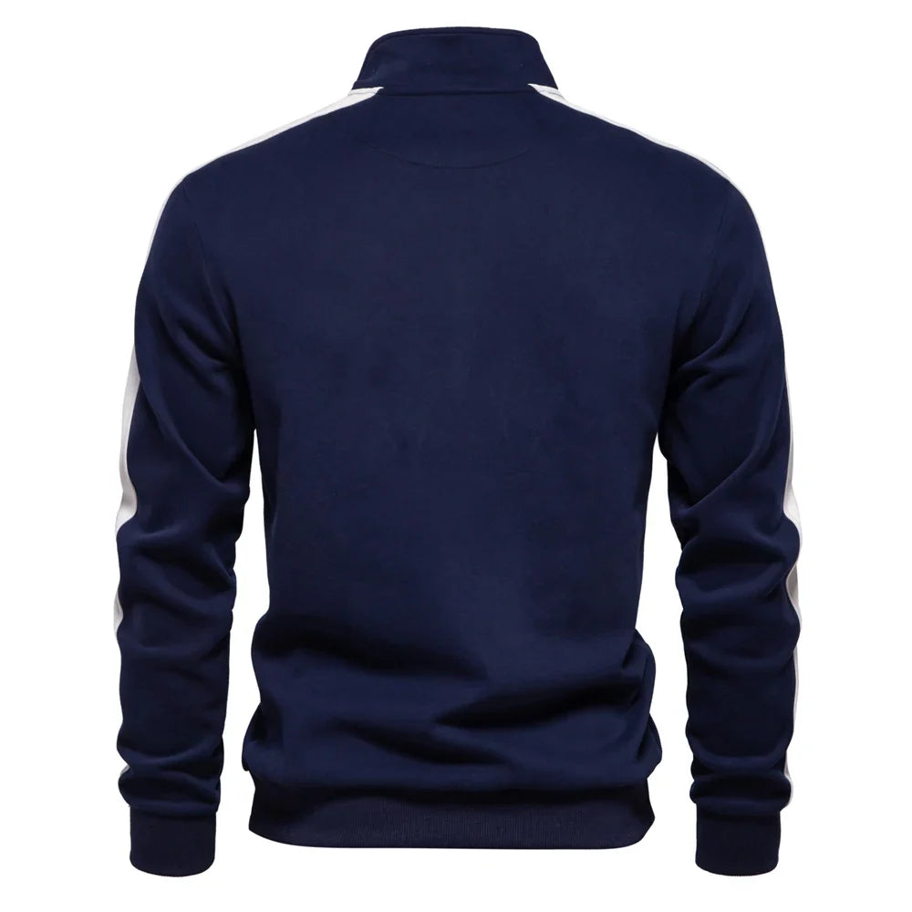Side-Stripe Quarter Zip Sweatshirt