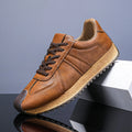 Retro Panel-Stitch Leather Sneakers