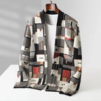Abstract Pattern Wool Blend Cardigan