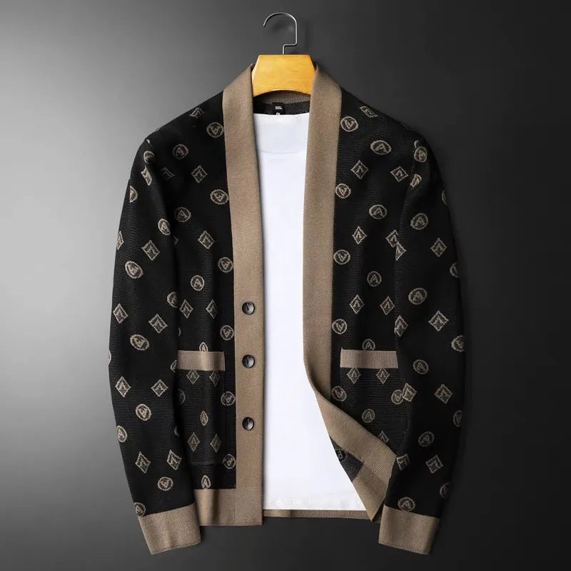 Patterned Ultra-Soft Wool Cardigan