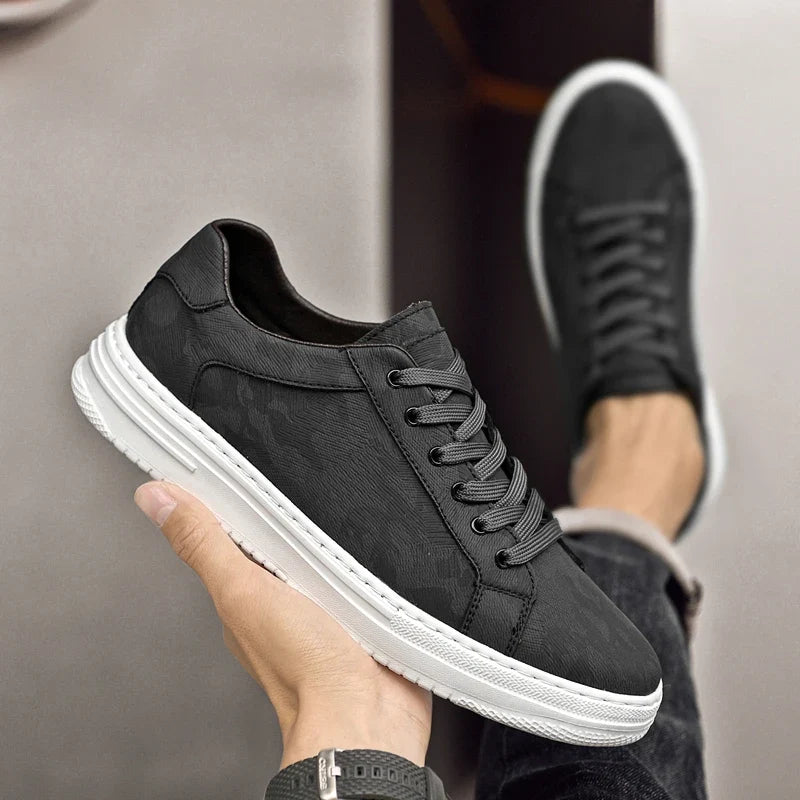 Camo-Print Handmade Leather Sneakers