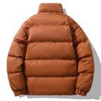 High Collar Textured Puffer Jacket