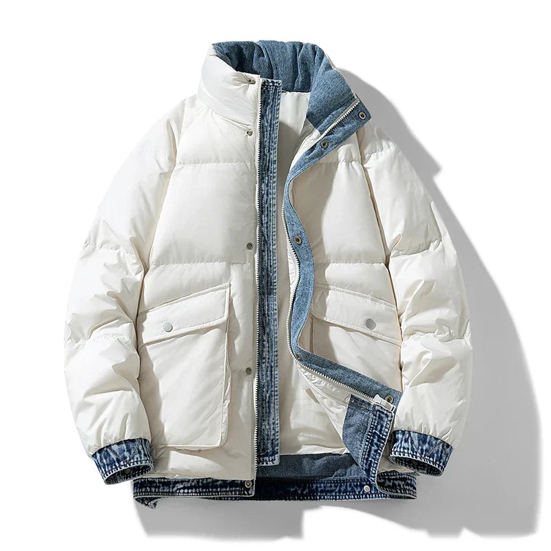90% Down Filled Denim Puffer Jacket