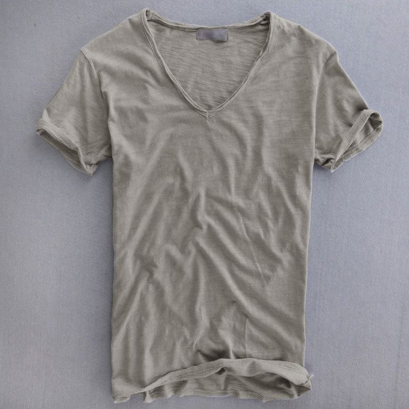 Slim Fit V-Neck Cotton T-Shirt