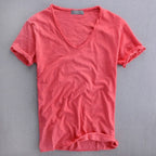Slim Fit V-Neck Cotton T-Shirt