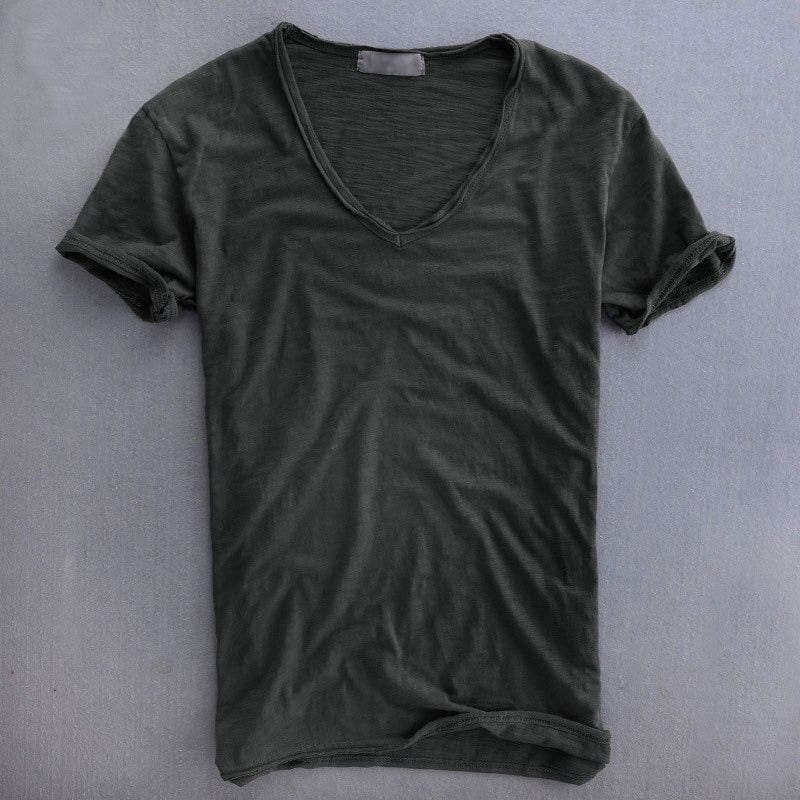 Slim Fit V-Neck Cotton T-Shirt