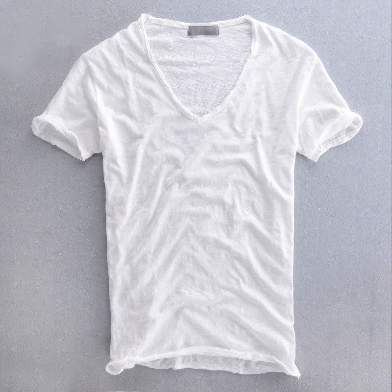 Slim Fit V-Neck Cotton T-Shirt
