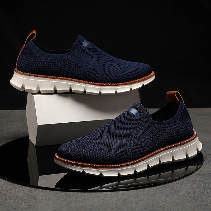Knit Mesh Slip-On Sneakers