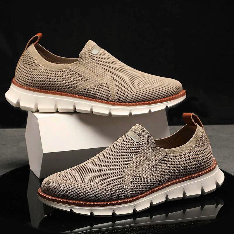 Knit Mesh Slip-On Sneakers