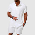 Textured Shirt and Shorts Set