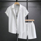 Textured Shirt and Shorts Set