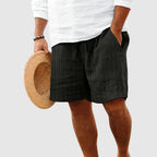 Striped Cotton Drawstring Shorts