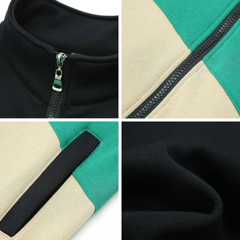 Colorblock Wool-Blend Track Jacket