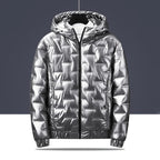 Metallic Quilted Down Puffer Jacket