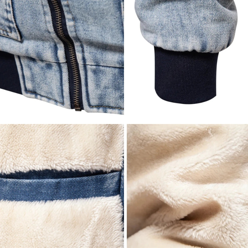 Fleece Lined Rugged Denim Jacket