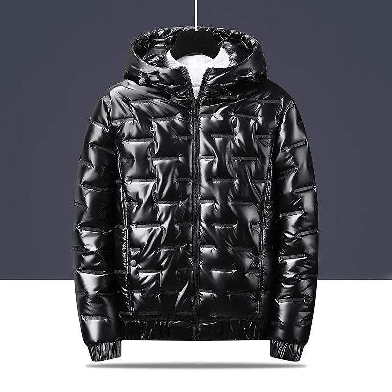 Metallic Quilted Down Puffer Jacket