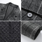 Plaid Mid-Length Wool Overcoat