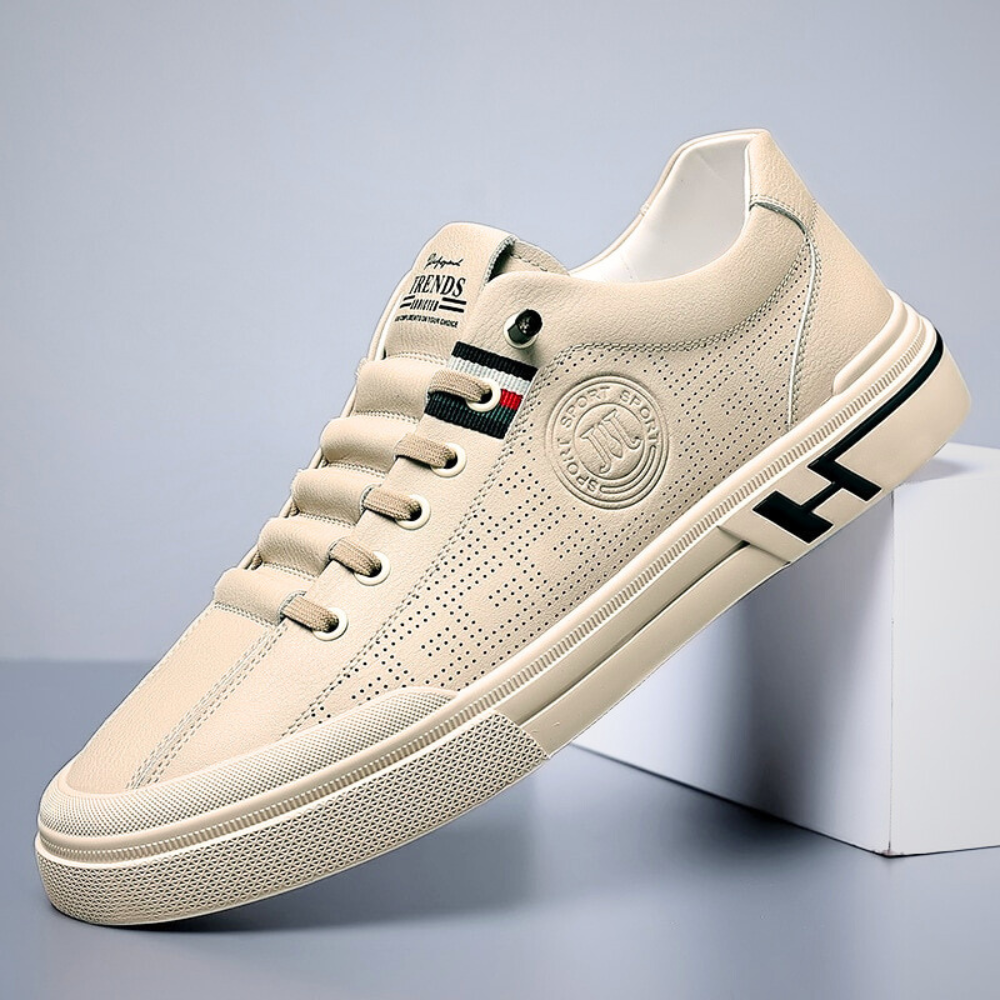 Perforated Italian Leather Sneakers
