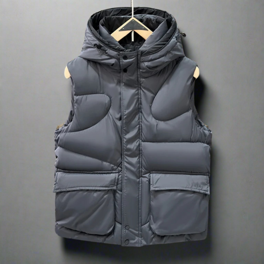 Hooded Cargo Pocket Utility Vest