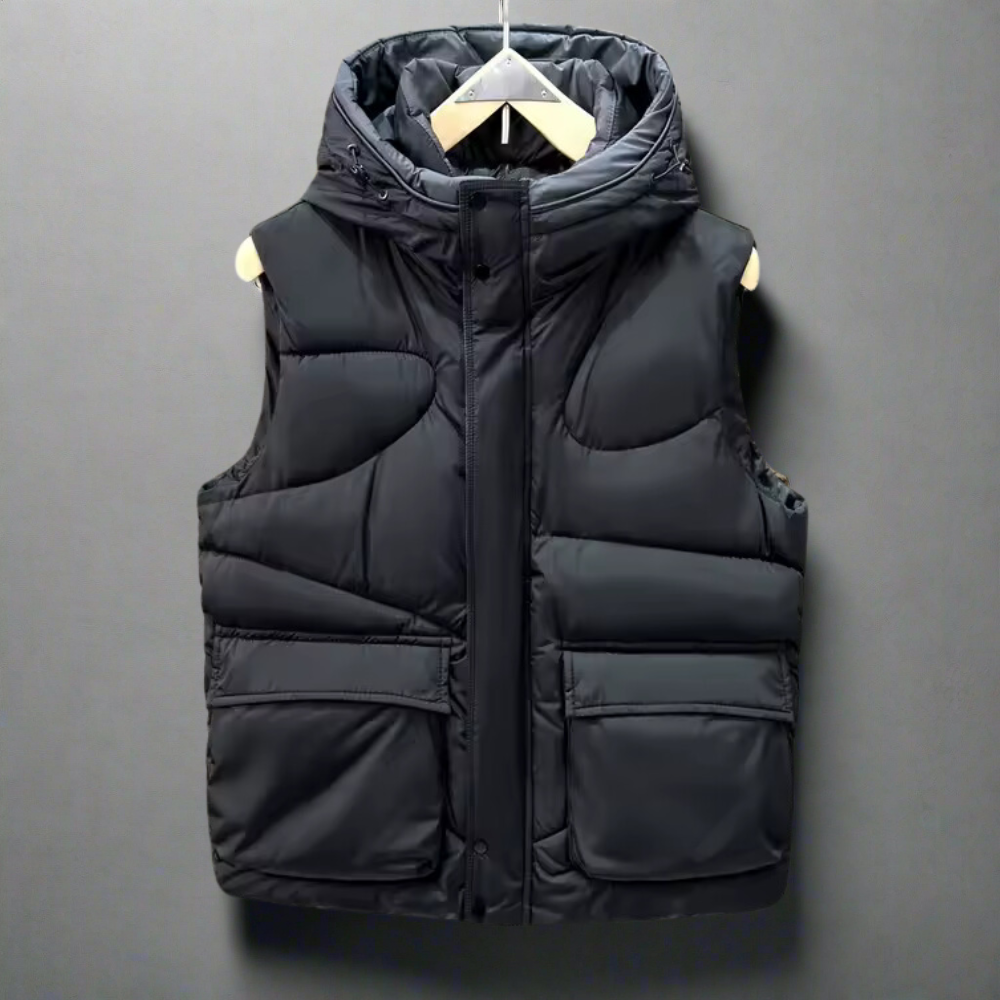Hooded Cargo Pocket Utility Vest