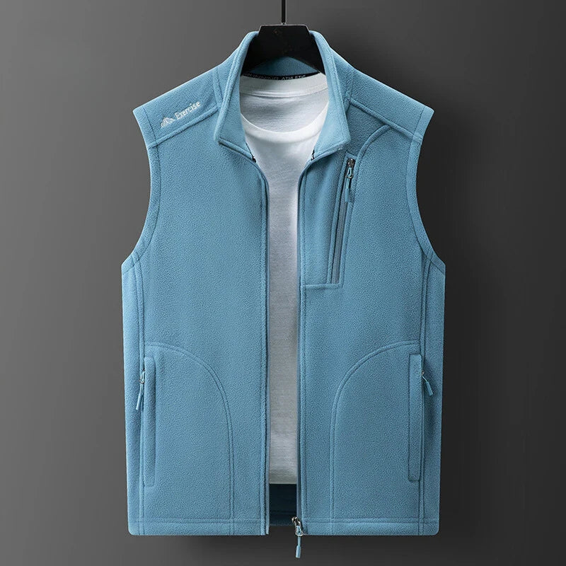 Full-Zip Multi-Pocket Fleece Vest