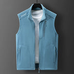 Full-Zip Multi-Pocket Fleece Vest