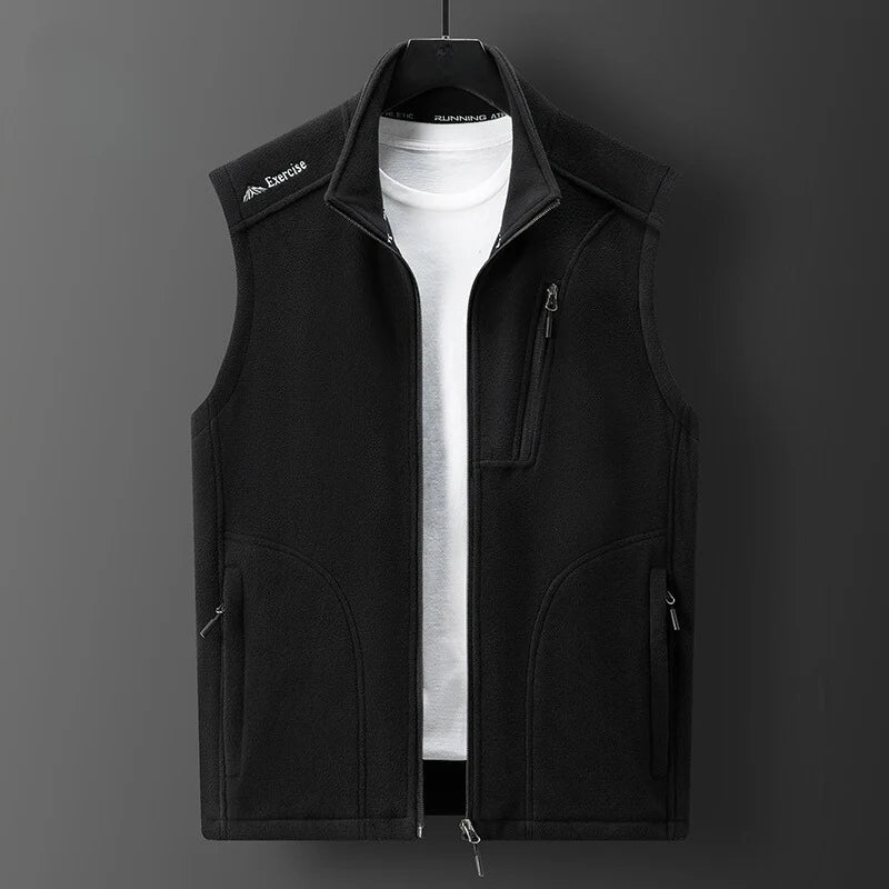 Full-Zip Multi-Pocket Fleece Vest