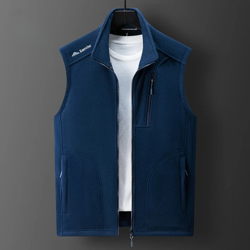 Full-Zip Multi-Pocket Fleece Vest