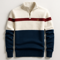 Striped Full-Zip Knit Cardigan