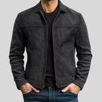 Slim-Fit Zip Biker Leather Jacket