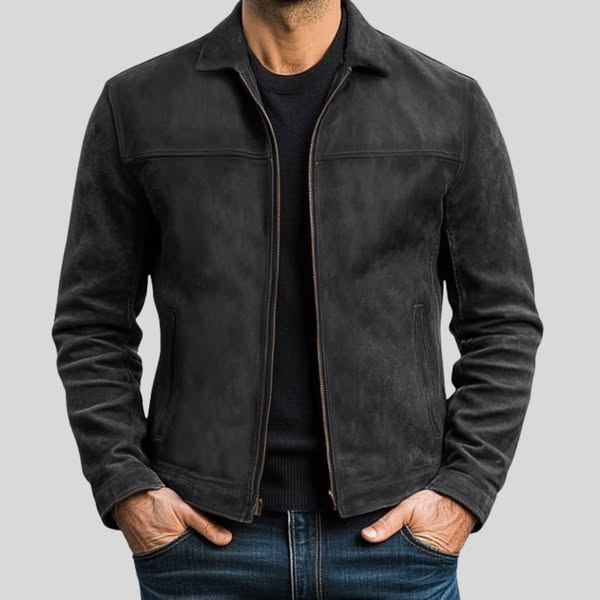 Slim-Fit Zip Biker Leather Jacket